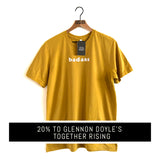 Local Honey Gold tshirt 'badass' in white flocked lettering